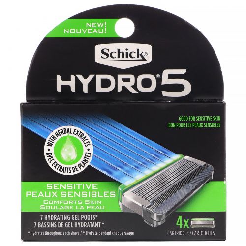 Schick, Hydro Sense, Sensitive, 4 кассеты
