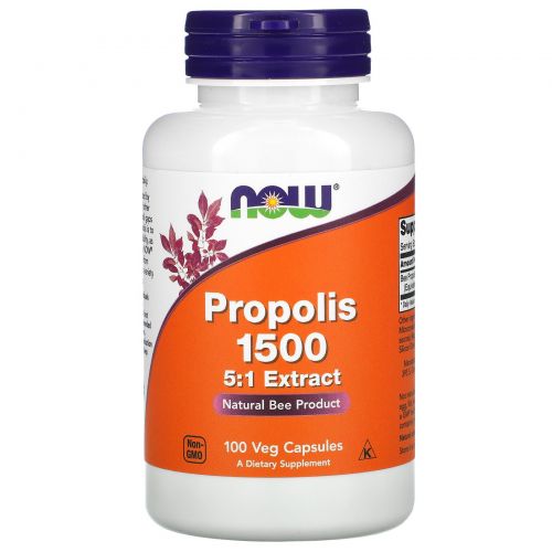 Now Foods, Прополис 1500, 100 капсул