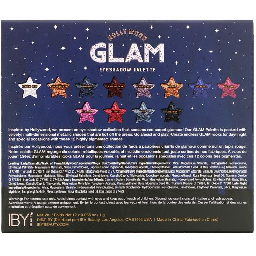 IBY Beauty, Eyeshadow Palette, Hollywood Glam, 0.42 oz (12 g)