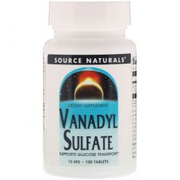 Source Naturals, Ванадила сульфат, 10 мг, 100 таблеток