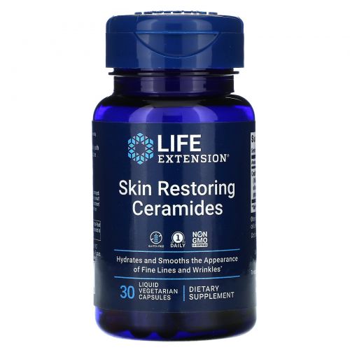 Life Extension, Восстанавливающие кожу керамиды, 30 жидких вегетарианских капсул
