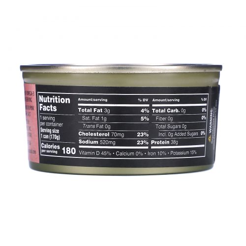 Crown Prince Natural, Pacific Pink Salmon, Skinless & Boneless , 6 oz (170 g)