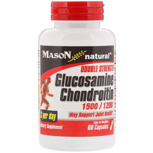 Mason Natural, Double Strength Glucosamine Chondroitin, 60 Capsules