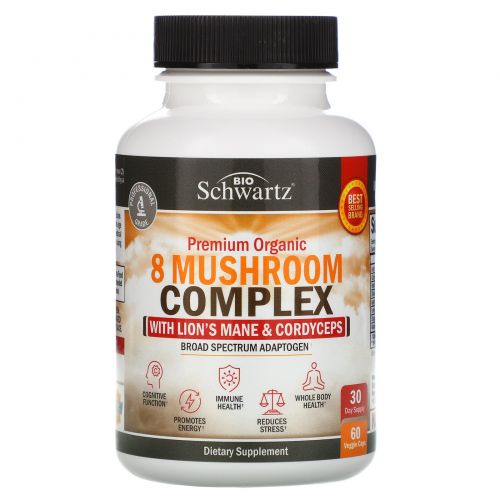 BioSchwartz, Premium Organic 8 Mushroom Complex , 60 Veggie Caps