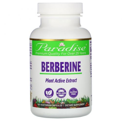 Paradise Herbs, Berberine, 180 Vegetarian Capsules