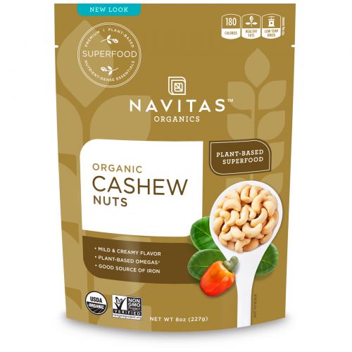 Navitas Organics, Органические орехи кешью, 8 унций (227 г)