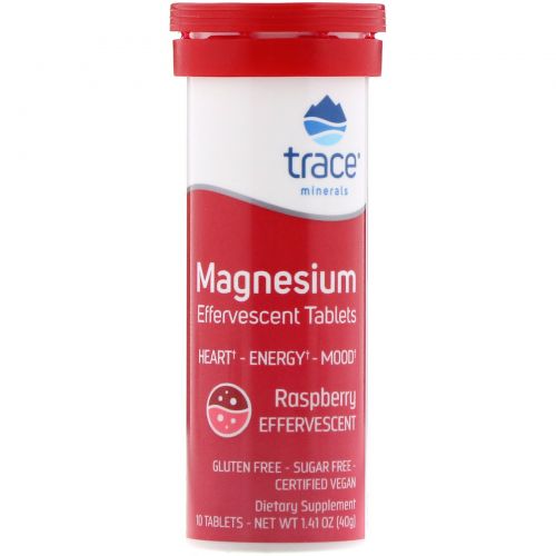 Trace Minerals Research, Magnesium Effervescent Tablets, Raspberry Flavor, 1.41 oz (40 g)