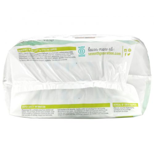 Seventh Generation, Sensitive Protection Diapers, Size 4, 20- 32 lbs, 25 Diapers