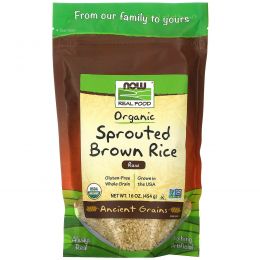 Now Foods, Органический пророщенный бурый рис, 16 унций (454 г)