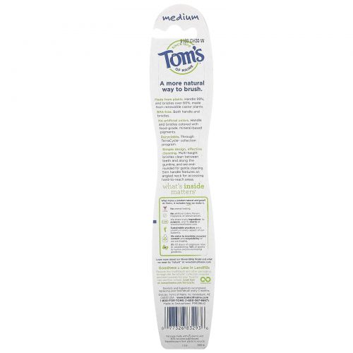 Tom's of Maine, Naturally Clean Toothbrush, Medium, 1 Toothbrush