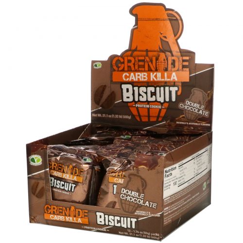 Grenade, Carb Killa, Biscuit, Double Chocolate, 12 Bars, 1.76 oz (50 g) Each