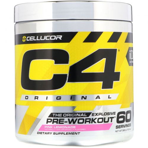 Cellucor, C4 Original Explosive, до тренировки, розовый лимонад, 13,8 унц. (390 г)