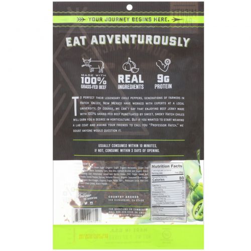 Country Archer Jerky, Beef Jerky, Hatch Chile, 7 oz (198 g)