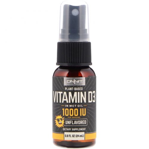 Onnit, Vitamin D3 Spray, Unflavored, 1000 IU, 0.8 fl oz (24 ml)