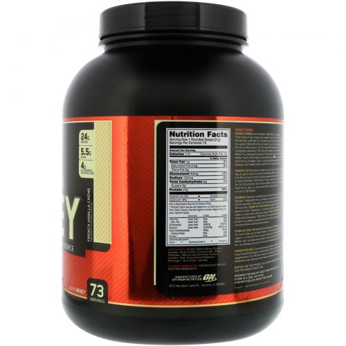 Optimum Nutrition, 100% Whey Gold Standard, French Vanilla Crème, 5 lbs (2,273 g)