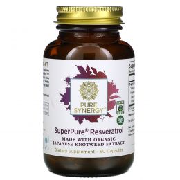 The Synergy Company, Pure Synergy, Organic Super Pure Resveratrol Organic Extract, 60 Organic Veggie Caps