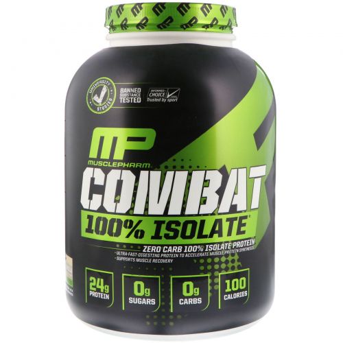 MusclePharm, Изолят Combat 100%, ваниль, 5 фунтов (2268 г)