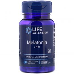 Life Extension, Life Extension, мелатонин, 3 мг, 60 капсул