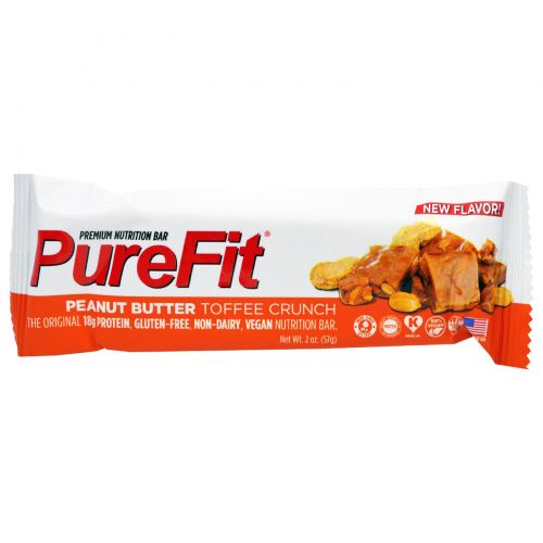 Pure Fit Bars, Premium Nutrition Bars, Хрустящие Ириски с Арахисовым Маслом, 15 батончиков по 2 унции (57 г) каждый