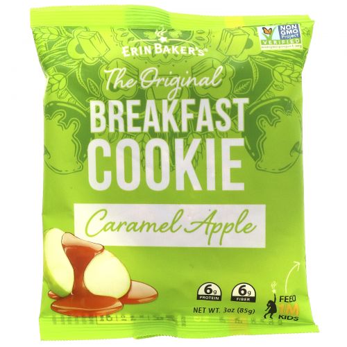 Erin Baker's, The Original Breakfast Cookie, Caramel Apple, 12 Cookies, 3 oz (85 g) Each