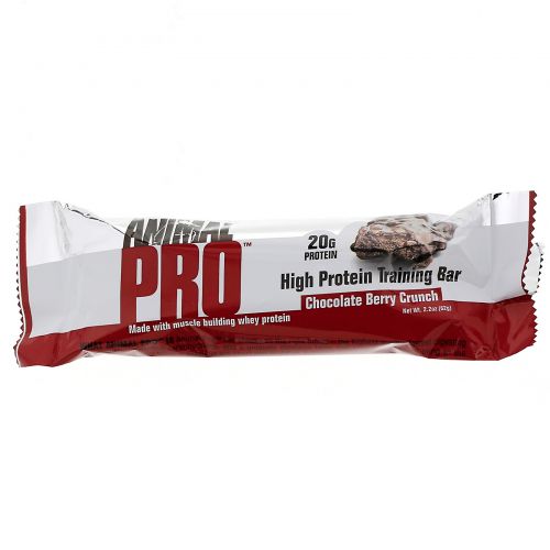 Universal Nutrition, Animal Pro, High Protein Training Bar, Chocolate Berry Crunch, 12 Bars, 2.2 oz (62 g)