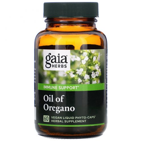 Gaia Herbs, Масло орегано, 60 вегетарианских жидких фито-капсул