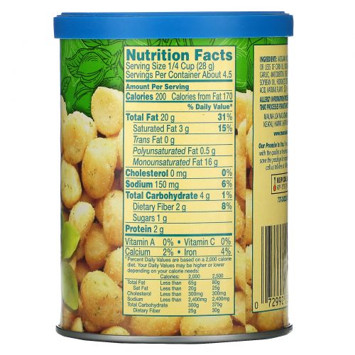 Mauna Loa, Maui Onion & Garlic Macadamias, 4.5 oz (127 g)