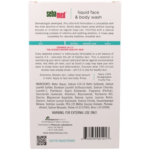 Sebamed USA, Жидкий гель для умывания и душа, 6.8 жид.унции(200 мл)