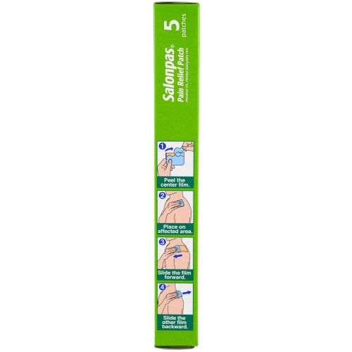 Salonpas, Болеутолящий пластырь при артрите, с ароматом мяты, 5 пластырей - 7 x 10 см