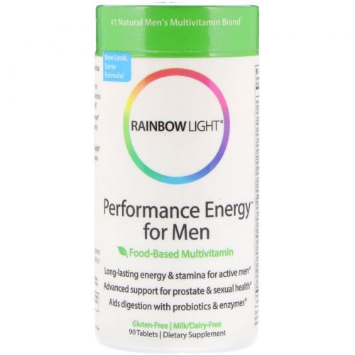 Rainbow Light, Performance Energy для мужчин, пищевые мультивитамины, 90 таблеток