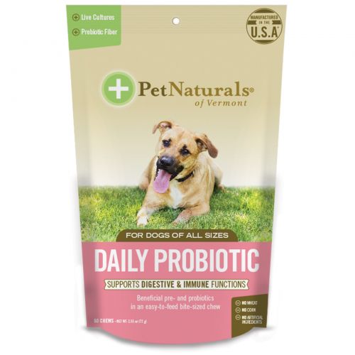 Pet Naturals of Vermont, Daily Digest (средство для пищеварения) для собак, 60 жевательных конфет в форме косточек со вкусом утки, 2,54 унции (72 г)