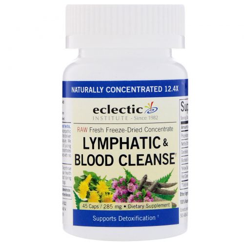Eclectic Institute, Укрепление здоровья крови, лопух и клевер красный, 285 мг, 45 растительных капсул