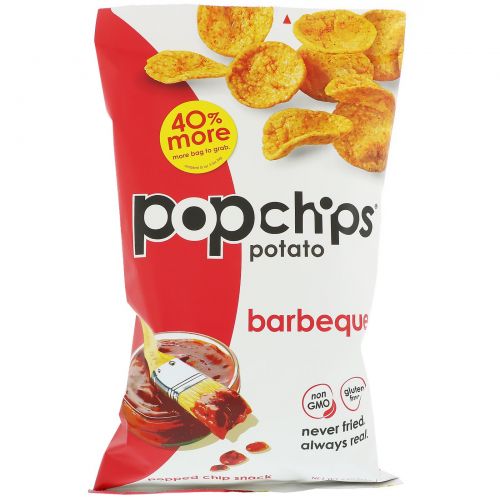 Popchips, Картофельные чипсы, барбекю, 5 унц. (142 г)