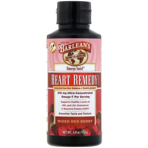 Barlean's, Omega Swirl, Heart Remedy Supplement, Mixed Red Berry , 5.6 oz (159 g)