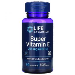 Life Extension, Натуральный витамин E, 400 МЕ, 90 мягких желатиновых капсул