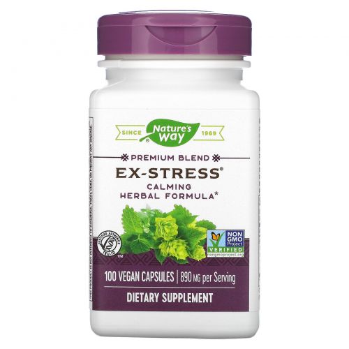 Nature's Way, Успокаивающее средство «Стресс в прошлом», 445 мг, 100 растительных капсул