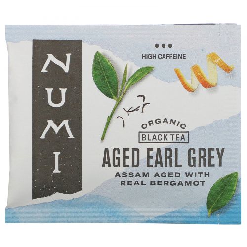 Numi Tea, Органический, выдержанный чай Эрл Грей, 18 пакетиков