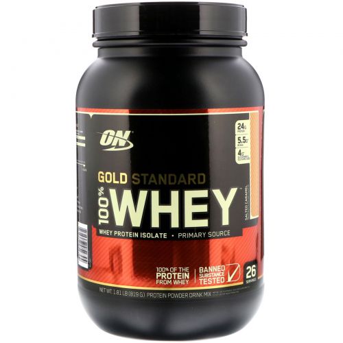 Optimum Nutrition, 100% натуральный вкус Whey Gold Standard, соленая карамель, 819 г