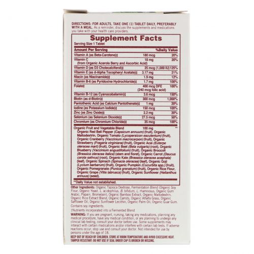 Sundown Organics, Well Women's Multivitamin, Once Daily, 30 Tablets