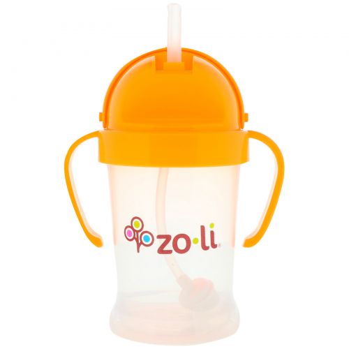 Zoli, Bot, Straw Sippy Cup, Orange, 6 oz