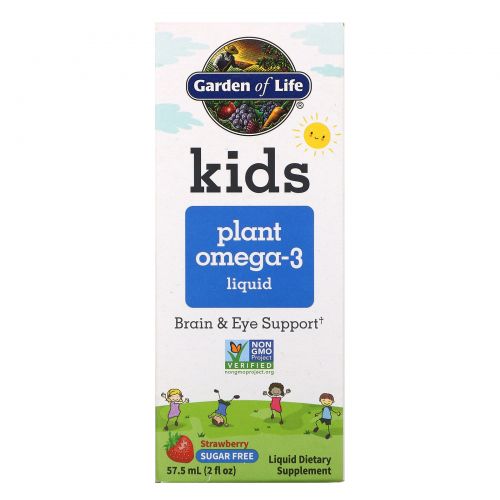 Garden of Life, Kids Plant Omega-3, Strawberry 2 fl oz (57.5 mL)  Liquid