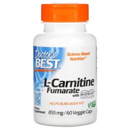 Doctor's Best, L-карнитин фумарат, 855 мг, 60 капсул в растительной оболочке