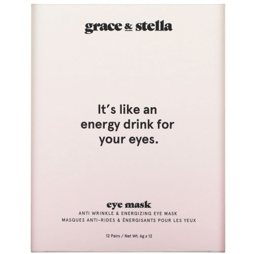 Grace & Stella, Anti Wrinkle + Energizing Eye Masks, 12 Pairs