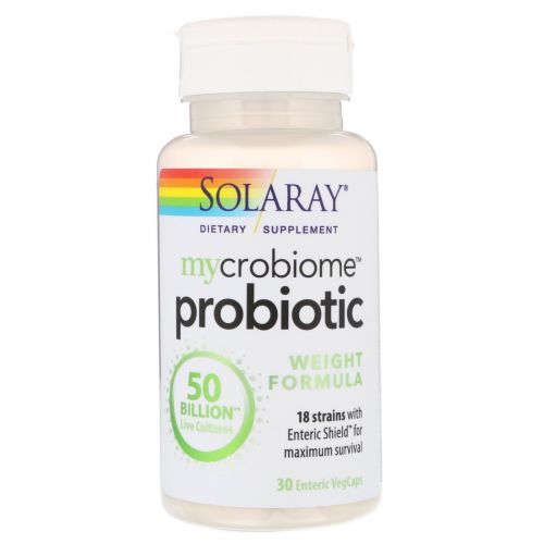 Solaray, Mycrobiome Probiotic Weight Formula, 50 Billion, 30 Enteric VegCaps