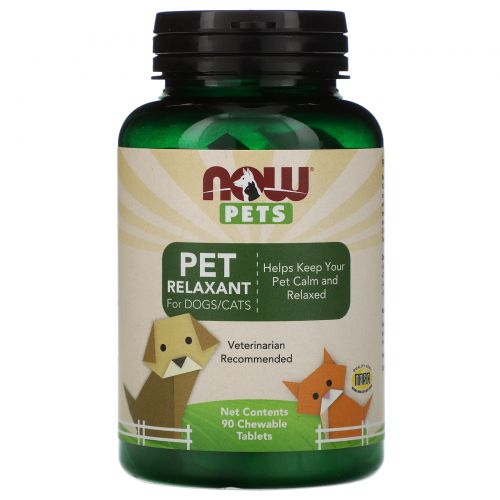 Now Foods, Now Pets, слабительное для собак/кошек, 90 жевательных таблеток