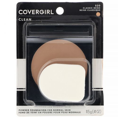 Covergirl, Clean, тональная основа в виде пудры, оттенок 530 «Классический бежевый», 11,5 г (0,41 унции)