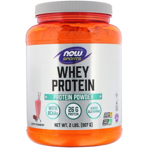 Now Foods, Sports, Whey Protein, Strawberry, 2 lbs (907 g)