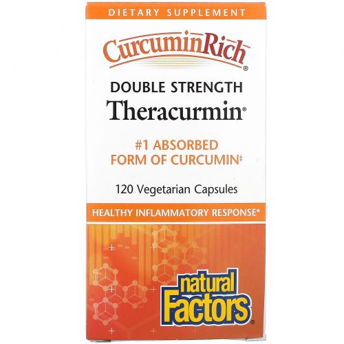 Natural Factors, CurcuminRich, Double Strength Theracurmin, 120 Vegetarian Capsules