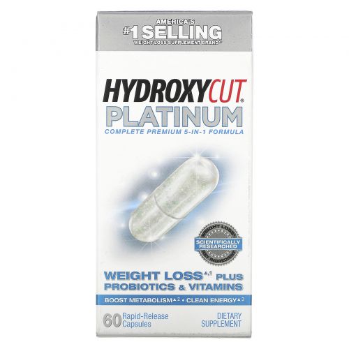 Hydroxycut, "Hydroxycut платинум", пищевая добавка для снижения веса, 60 быстродействующих капсул