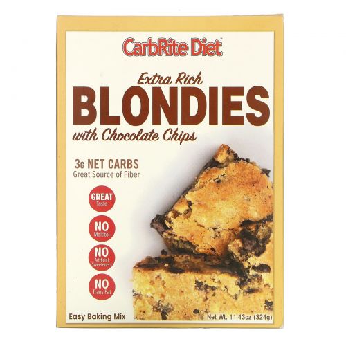 Universal Nutrition, CarbRite Diet, Extra Rich Blondies with Chocolate Chips, Maltitol-Free, 11.43 oz (324 g)